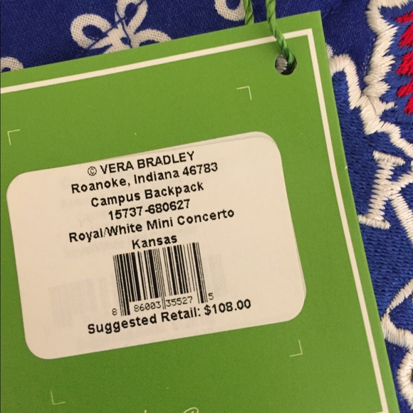 Vera Bradley Blue Mini Concerto Campus Backpack 📚 - Picture 2 of 8